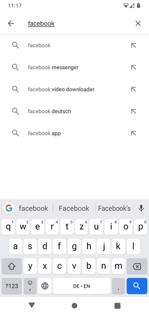 Geben Sie den Namen der App ein und wählen Sie Suchen