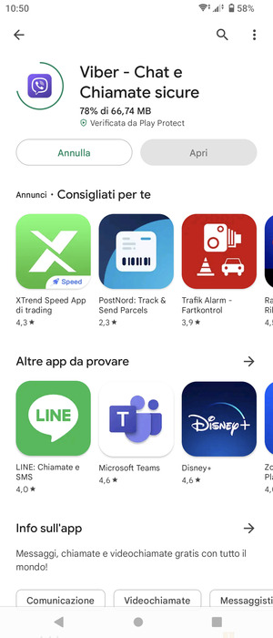 Attendi il completamento del processo di installazione