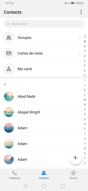 Sélectionnez le bouton du Menu