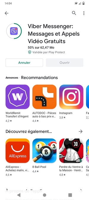 Veuillez attendre la fin de la procédure d'installation