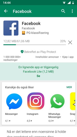 Vent til installasjonen er ferdig
