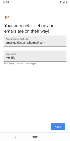 Give your account a name and enter your name. Select NEXT