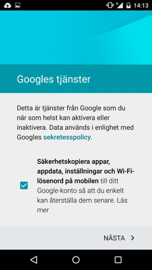 Välj NÄSTA