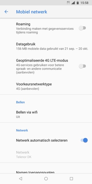 Scroll naar en selecteer Namen toegangspunten