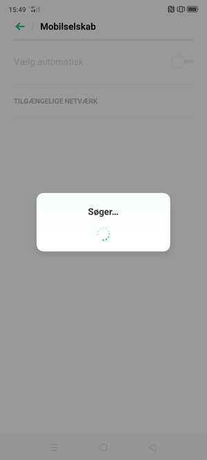 Afvent at søgningen er afsluttet