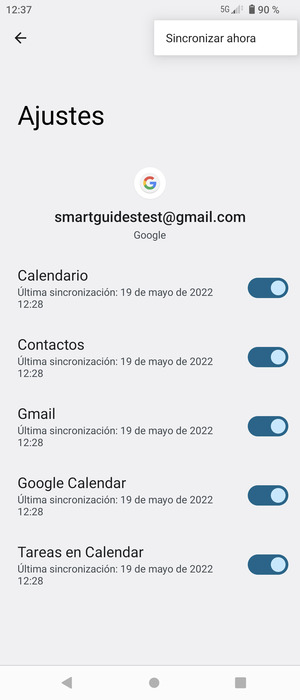 Seleccione Sincronizar ahora
