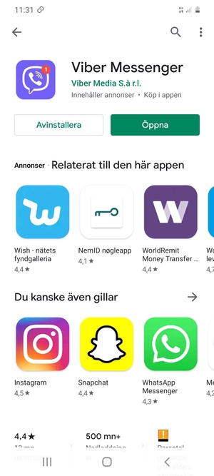 Välj Öppna