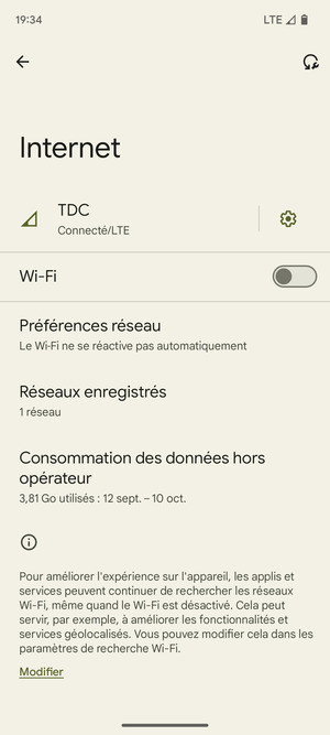 Activer le Wi-Fi