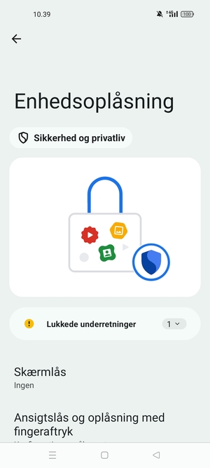 Vælg Skærmlås