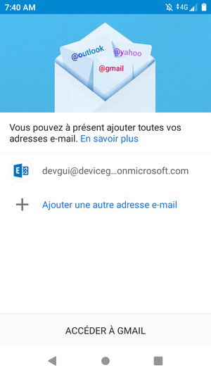 Sélectionnez ACCÉDER À GMAIL