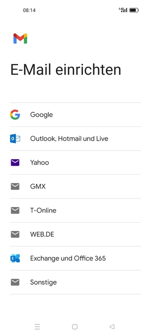 Wählen Sie Outlook, Hotmail und Live