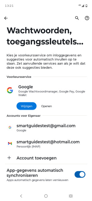 Selecteer uw Google-account