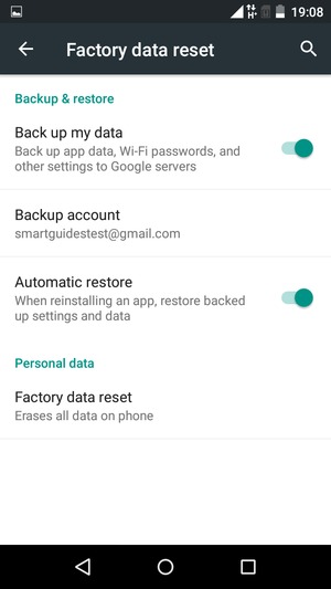 Select Backup account