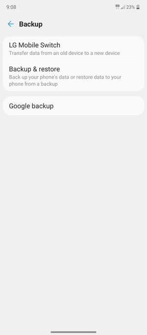 Select Google backup