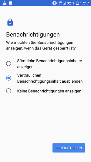 Wählen Sie die gewünschte Option und wählen Sie FERTIGSTELLEN