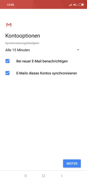 Wählen Sie WEITER