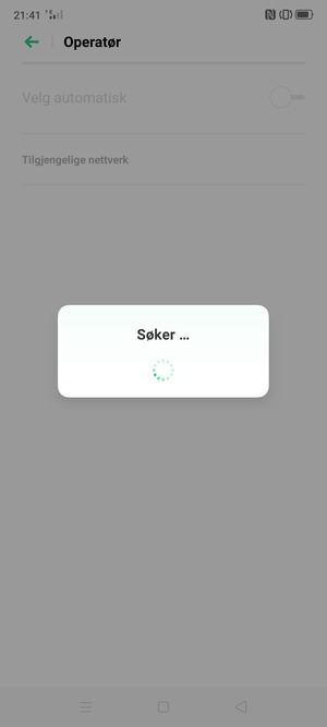 Vent til søket er ferdig