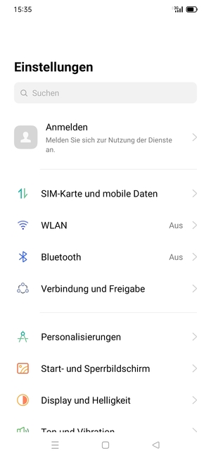 Wählen Sie SIM-Karte und mobile Daten