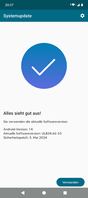 Falls Ihr Handy aktualisiert ist, wählen Sie Verstanden