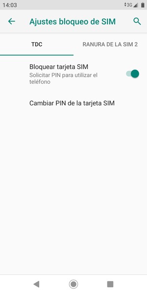 Seleccione Public y Cambiar PIN de la tarjeta SIM