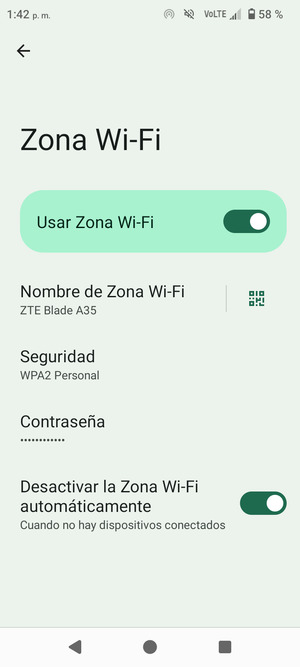 El teléfono ha sido configurado para su uso como módem