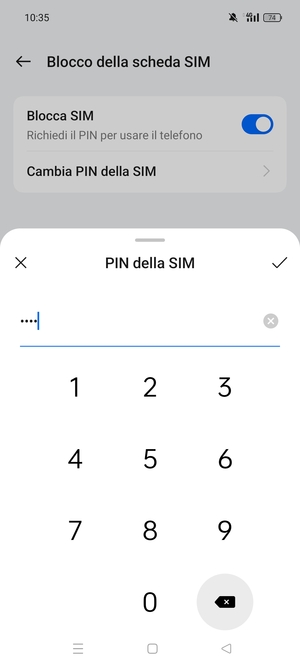 Inserisci Nuovo PIN della SIM e seleziona OK