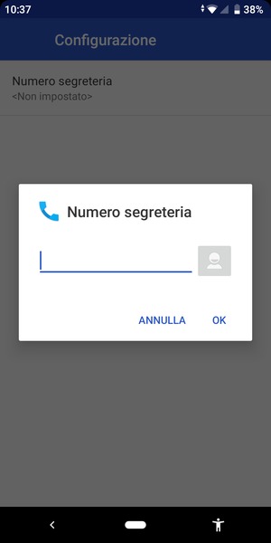 Inserisci Numero segreteria e seleziona OK