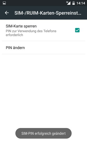 Ihre SIM-PIN wurde geändert