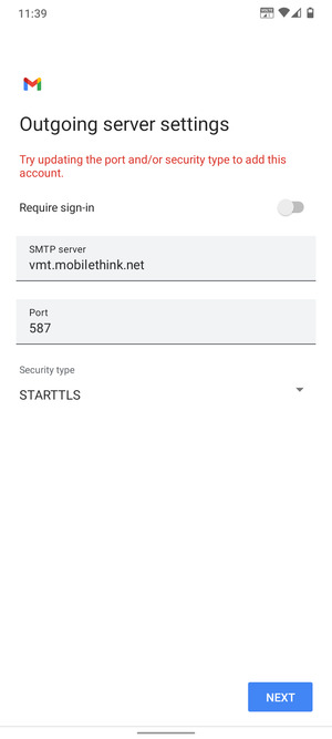 Select Security type