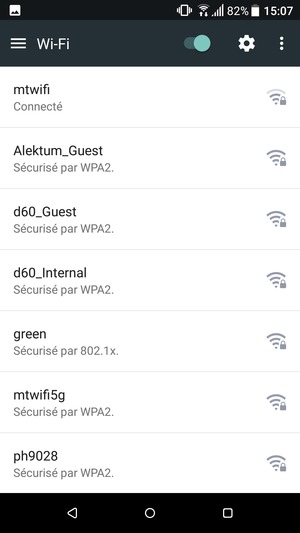Vous êtes maintenant connecté au réseau Wi-Fi