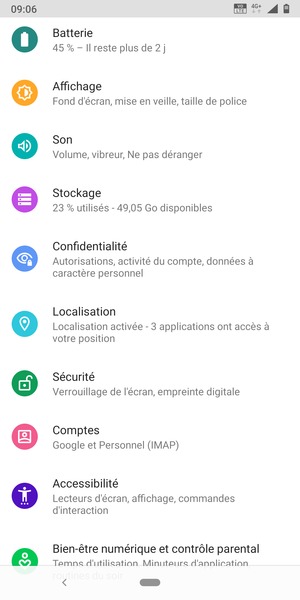 Faites défiler et sélectionnez Sécurité