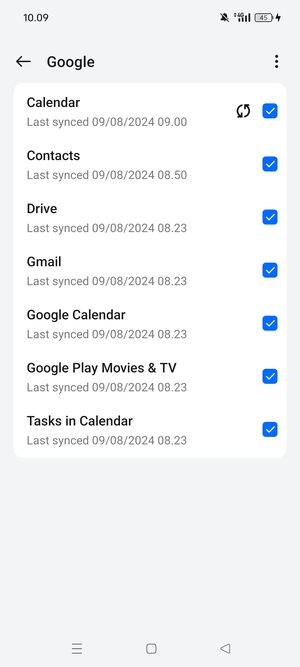 Make sure Contacts is selected