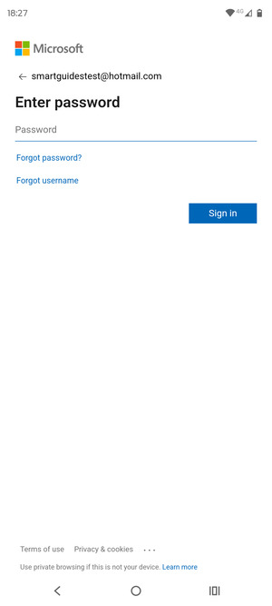 Enter your password and select Sign in