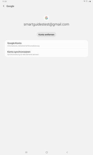 Wählen Sie Konto synchronisieren