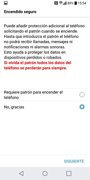 Seleccione la opción deseada y seleccione SIGUIENTE