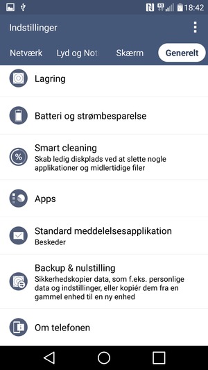 Scroll til og vælg Om telefonen