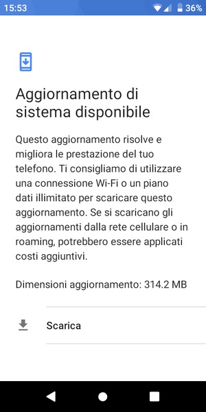 Se il tuo telefono non è aggiornato, segui le istruzioni sullo schermo.