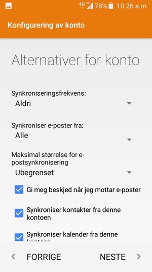 Velg NESTE