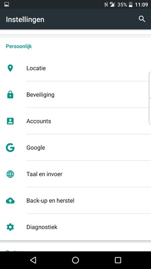 Scroll naar en selecteer Beveiliging