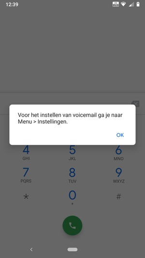 Als uw voicemail niet geïnstalleerd is, selecteert u OK