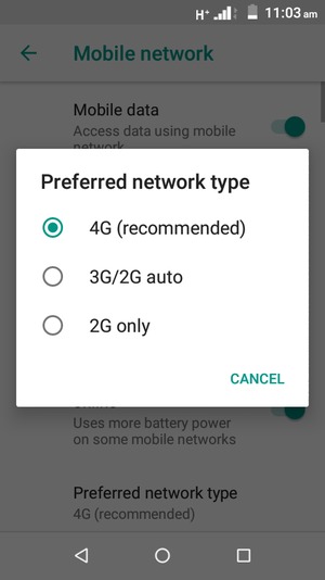 Select your preferred option
