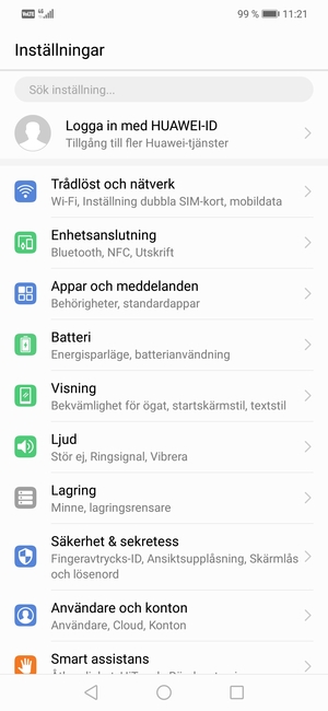 Välj Trådlöst och nätverk