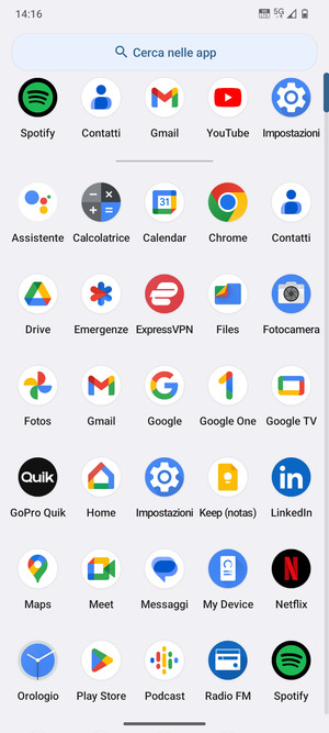 Seleziona Impostazioni