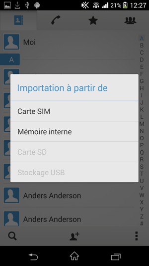 Sélectionnez Carte SIM