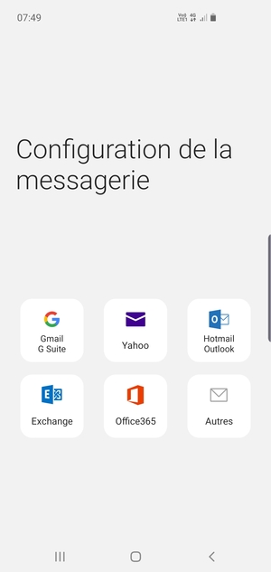 Sélectionnez Hotmail Outlook