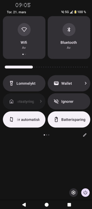 Slå på Batterisparing