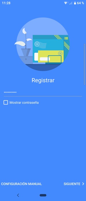 Introduzca su contraseña y seleccione CONFIGURACIÓN MANUAL