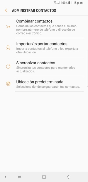 Seleccione Importar/exportar contactos