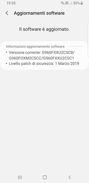 Se il tuo telefono è aggiornato, vedrai la seguente schermata