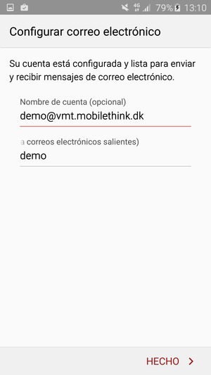 Déle a su cuenta un nombre y escriba su nombre. Seleccione HECHO